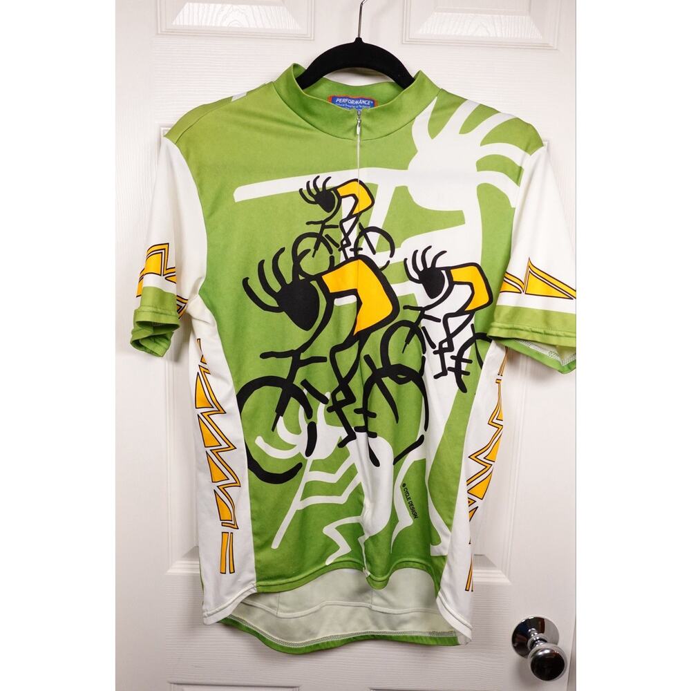 Performance 90s Cycling Jersey L Cycle Design Vtg Pop Art Graphic Art Bike Bold